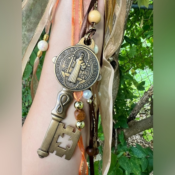 ✨ Handmade Decorative Saint Benedict Key Charm ✨ - Picture 3 of 5